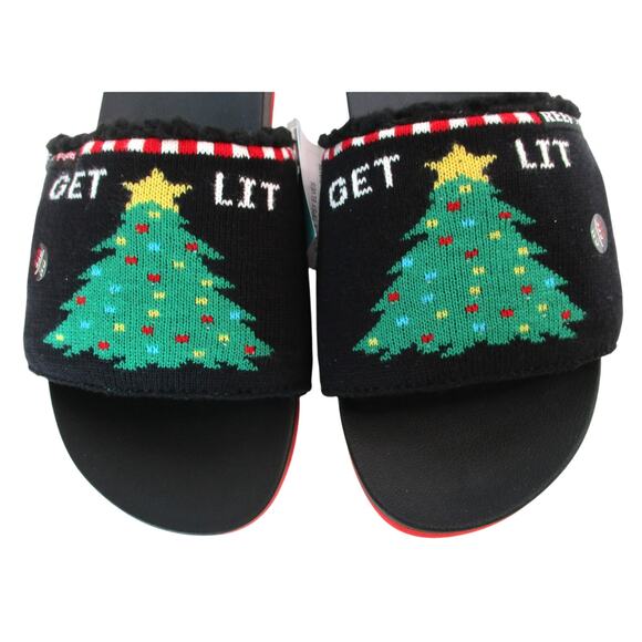 New REEF Scout X Tipsy Elves Get Lit Christmas Sandals Women 8 - Picture 3 of 10